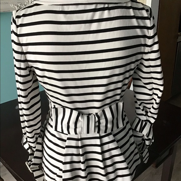 Kate Spade step out in stripes bow back pea coat - Picture 6 of 9